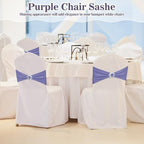 VitalCozy 50 Pcs Stretch Chair Sashes with Crown, Lavender - Image 5