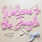 Welcome to the Jungle LED Neon Signs Pink Neon Lights for Wall Decor USB Light Up Sign For Garden Home Porch store Christmas Living Room Bar Decoration(16.5 * 11Inch) - Image 6