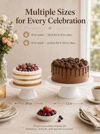 Porcelain Cake Stand, 10 in Round Cake Dessert Display Stands, White - Image 4