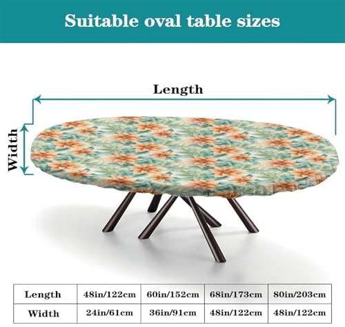 Christmas Gnome Dreams Floral Pattern #2 Fabric Print Oval Tablecloth Stain and Wrinkle Resistant Washable for Dining/Party/Buffet/Wedding Fits for 54" x 76" Oval Table - Image 4
