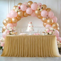1-Pack Champagne 2-in-1 Tulle Tablecloth for 4-Foot Rectangular Table by Yoquare