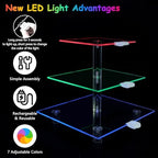 Cupcake Stand for 24 Cupcakes, 3 Tier Cupcake Holder with Rechargeable LED, 7 Colors Light Cupcake Tower, Acrylic Dessert Table Display Set for Weddings, Christmas, Birthday, Parties - Image 2