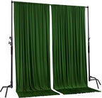 AK TRADING CO. 10 feet x 8 feet IFR Polyester Backdrop Drapes Curtains Panels with Rod Pockets - Wedding Ceremony Party Home Window Decorations - Valley Green - Image 2