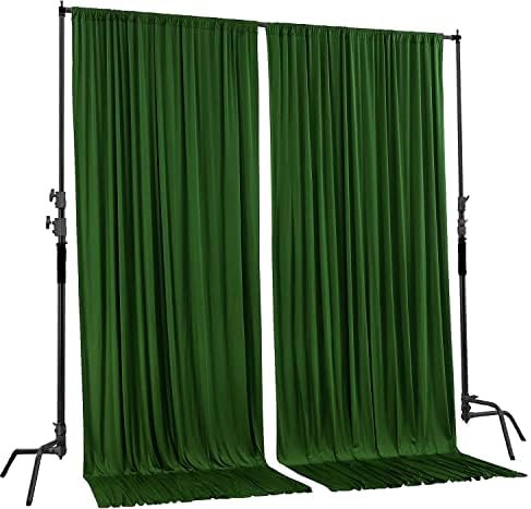 AK TRADING CO. 10 feet x 8 feet IFR Polyester Backdrop Drapes Curtains Panels with Rod Pockets - Wedding Ceremony Party Home Window Decorations - Valley Green - Image 2