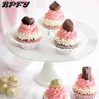 12 Inch Round White Ceramic Cake Stand, Decorative Cupcake Stand, Dessert Display Plates for Snacks and Cookies, Baby Shower, Birthday, Wedding Party Decor - Image 7
