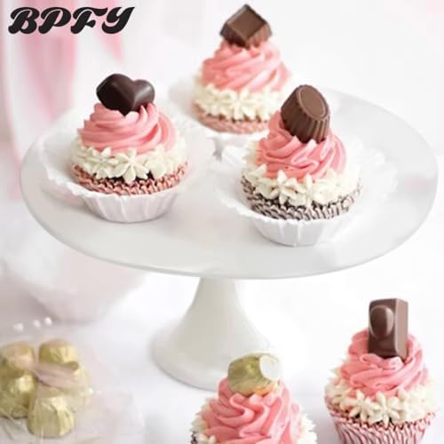 12 Inch Round White Ceramic Cake Stand, Decorative Cupcake Stand, Dessert Display Plates for Snacks and Cookies, Baby Shower, Birthday, Wedding Party Decor - Image 7