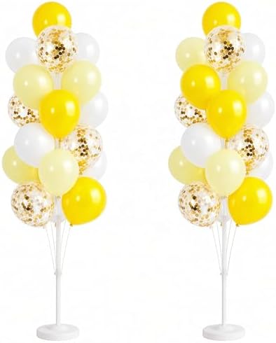 Hiins Pastel Yellow Balloons Tree Kit With Base,Pole for Party Decor by HiinsPartyDecoration