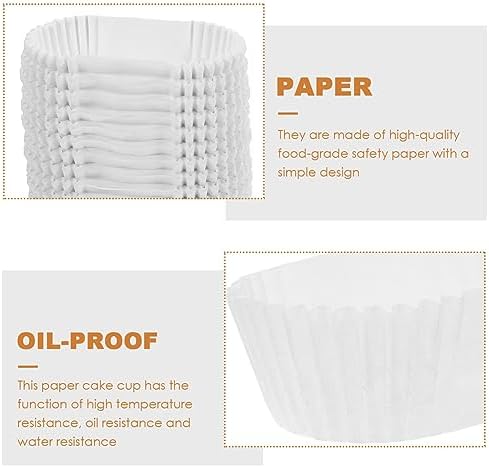 Oval Cake Paper Cups 1000 Pcs 2.87X1.37X0.98 Inch Grease Proof Disposable Baking Liners Oval Cupcake Liners for Muffins Loaf Bread Snacks - Image 3