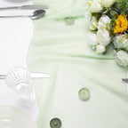 Sheer Chiffon Table Runner 35x120 Inches, Green 6 Pack - Image 4