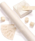 Vitalizart White Textured Wrapping Paper Set 30" Organza Ribbon & Gift Tags by Vitalizart
