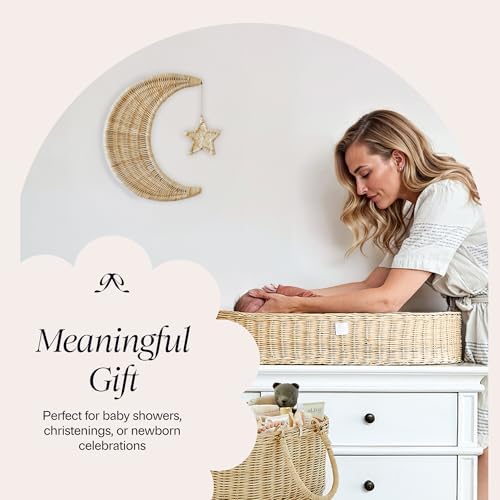BEBE BASK Handmade Rattan Moon Wall Decor with Star - Image 5