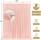 40x10ft Blush Pink Backdrop Curtain Panels for Parties - Wrinkle Free Polyester Photo Curtain Backdrop Wedding Back Drop Fabric Drapes for Party Decorations Background for Photography - Image 5