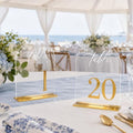 Wedding Table Numbers 1-20, Reception, 5.5" x 7" Clear Acrylic Arch Signs by SusuWedding