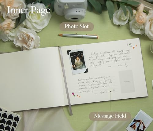Large Photo Guest Book (Taupe) - Up To 240 Photo Slot | Fits Instant Photos - Image 4