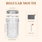 CycleMore Mason Jars 8 oz, 24 Pack Half Pint Canning Jars with Split Lids - Image 2