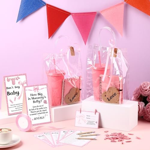 Dunzoom 461 Pcs Funny Baby Shower Games with Prize for Guest Winner, Pink - Image 5