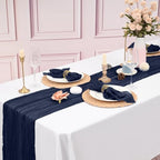 60Pack Navy Blue Cheesecloth Napkins Rustic Boho Gauze Napkins 20"x20" - Image 6