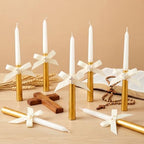 MTLEE 12 Pcs Baptism Favor Gold Bow Candles with Cross Baby Shower Favors Religious Holy Communion Christening Gifts for Christian Guests Party Wedding Birthday - Image 3