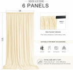 30ft x 10ft Beige Backdrop Curtains for Parties, 6 Panels 5ft x 10ft Wrinkle-Free Polyester Photo Backdrop Drapes for Wedding Birthday Baby Shower Graduation Photography Background - Image 2