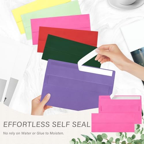 200 Pack #10 Hot Pink Envelopes Letter Size Self Seal Business Envelopes - Image 5