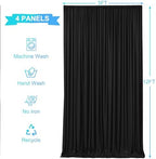 20ft x 12ft Black Backdrop Curtains Wrinkle Free Backdrop Curtain for Wedding Parties Black Fabric Backdrops Drapes Back Drop Cloth Bridal Shower Stage Curtains Wedding Decorations for Reception - Image 6