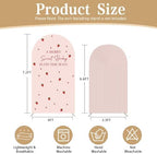 2 Pcs A Berry Sweet Baby is ON The Way Arch Backdrop Covers,Set of 2(7.2FT/6.6FT) Pink Ripple Strawberry Theme Arch Fabric Cover for Girls Birthday Baby Shower Party Decoration - Image 4