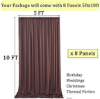 40ft x 10ft Wrinkle Free Brown Backdrop Curtains for Parties, 8 Panels 5x10ft Thick Fabric Backdrop Drapes for Wedding Party Background Birthday Decoration - Image 6