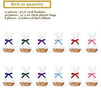 Blulu 12 Pcs Oval Gift Baskets with 6 Ribbons 30 Bags Valentine 9x6x2.24 - Image 3