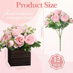 6 Sets Artificial Peonies Flower Table Centerpieces, Light Pink - Image 3