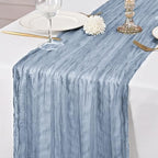 24 Pack Dusty Blue Table Runner 10Ft Cheesecloth Table Runner Rustic Gauze Table Runners Romantic Long Sheer Fabric Cheese Cloth Table Runners for Wedding Party Bridal Baby Shower - Image 6