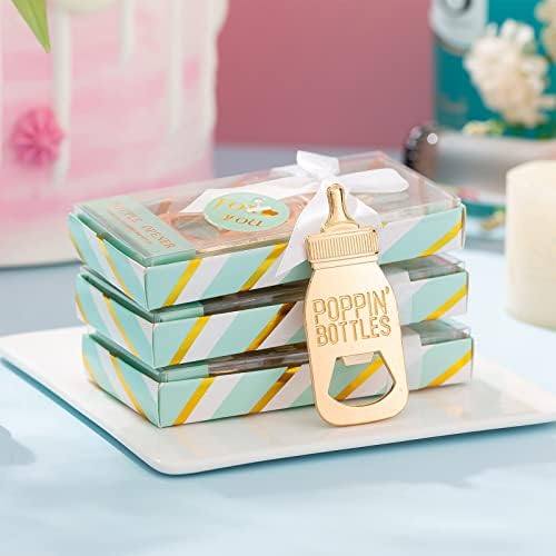 24 Pieces Baby Bottle Openers Shower Favoris, Gifts, Decorations, or Souvenir Guest Gift Boxes, Poppin Design for Baby Boys or Girls (24 Pack Green) - Image 3