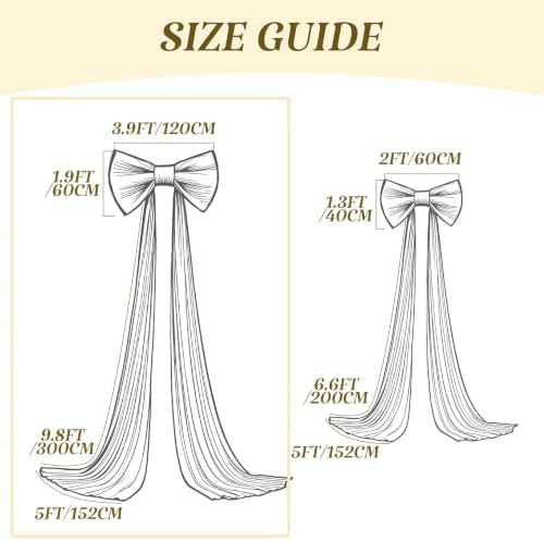 Large Beige Bow Decor, 47x24x118 Inches Giant Silky Ribbon Bows for Room Wall Decorations Oversized Coquette Stain Bow Party Decorations for Birthday Bridal Baby Shower Wedding Photo Booth Backdrop - Image 5