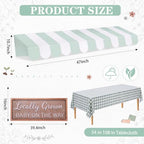 Tallew 3 Pcs Locally Grown Baby Shower Decorations Farmers Market Party Decor with 3D Awning Locally Grown Baby on the Way Sign 54 x 108" Check Tablecloth for First Birthday Farmers Market(Green) - Image 2