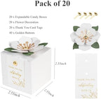 FEIYI 20 PCS Favor Boxes, White, 2.55x2.55x2.55 - Image 2