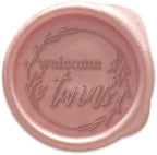 Infusion Wax Seal Baby Stickers - Elegant Self-Adhesive Baby Shower Envelope Seals in 12 Color Options - Perfect for Invitations, Cards, & Party Favors - 25 Pack (Welcome Twins) by Infusion