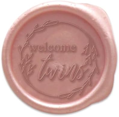 Infusion Wax Seal Baby Stickers - Elegant Self-Adhesive Baby Shower Envelope Seals in 12 Color Options - Perfect for Invitations, Cards, & Party Favors - 25 Pack (Welcome Twins) by Infusion