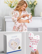 Mommy and Me Robe and Swaddle Set | Maternity Robe Matching Baby Girl, Boy - Image 6