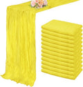 12 Pack Yellow Cheesecloth Table Runner 20 x 120 Inch Long Rustic Gauze Cheese Cloth Table Runner for Wedding 10FT Bridal Baby Shower Table Decorations Boho Fabric Sheer Birthday Party Table Decor by FoliafeelHome