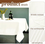 YMHPRIDE 6 Pack Tablecloth 60 x 102 inch Polyester, Ivory - Image 3