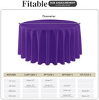 Fitable 8 Pack Purple Tablecloths 120 Inch Round for 48"-96" Tables - Image 6