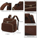 Small Diaper Bag Backpack Quilted Mini Baby Crossbody Diaper Bag Tote for Mom and Baby Girls Boys (Brown) - Image 6