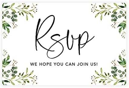 Andaz Press 56-Pack Personalized RSVP Postcards for Wedding Greenery Foliage Cardstock Response Reply Cards for Bridal Shower Baby Shower Birthday Event Custom Date and Return Address 4 x 6-Inch by AndazPress