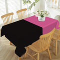 70x90inches Hot Pink and Black Tablecloth Rectangular Patchwork Table Cloth Waterproof and Stain Resistant Fabric Table Cover for Dinner Graduation Wedding Birthday Party Decorations by TTQYFNM