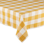 DII Buffalo Check Collection, Classic Farmhouse Tablecloth, 52 x 52, Honey Gold - Image 2