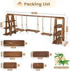 3 Tier Wooden Cupcake Stand with Swing & Flower Decor for Cake Fruit Snack - Image 4