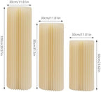 3 Pieces Cylinder Stands with Lights Foldable Cardboard Centerpiece Display White Reusable Pedestal Stands Foldable Paper Columns Pillars Display for Parties Wedding Birthday Decor - Image 3
