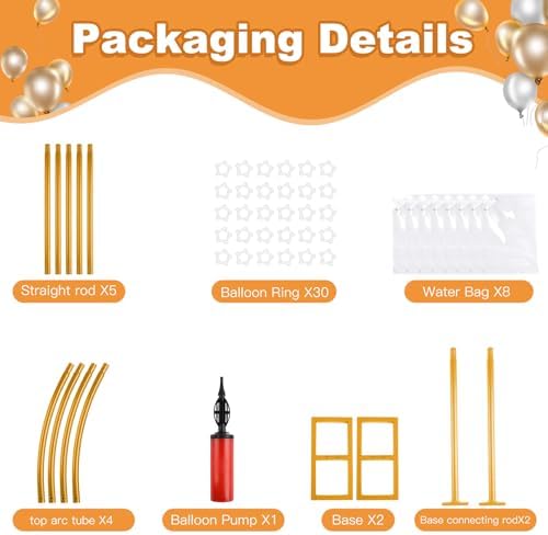 7.2ft and 5.9ft Half Balloon Arch Stand Kit with Heavy Duty Base, Comes with 8 Water Filling Bags - Metal Frame for Weddings, Birthdays, Party Backdrop Decoration. - Image 4