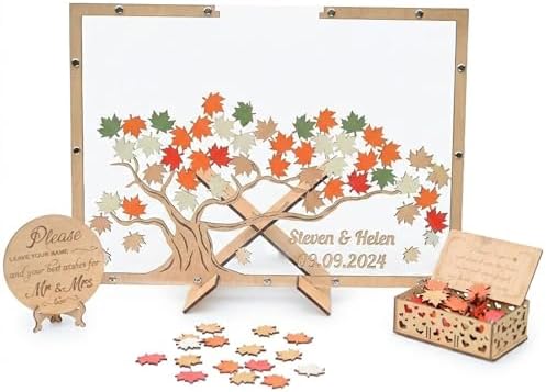 Personalized Maple Tree Wedding Guest Book Alternative, Fall Leaf Drop Box by GIFTSH0PBYHELEN