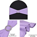 50pcs Lilac Stretch Spandex Chair Sashes for Wedding Party Banquet Decoration Elastic Chair Cover Bows with Slider Buckle Engagement Event Birthday Graduation Meeting - Image 2