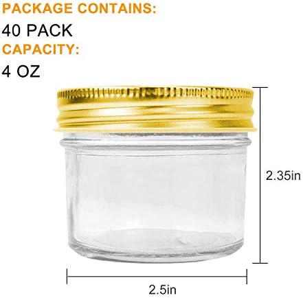 4 oz Glass Jars with Lids and Bands, 40 Pack Canning Jars - Image 2